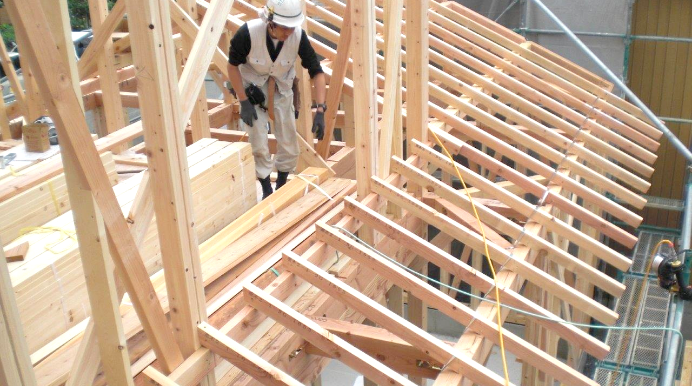 デザイン住宅　施工現場　写真